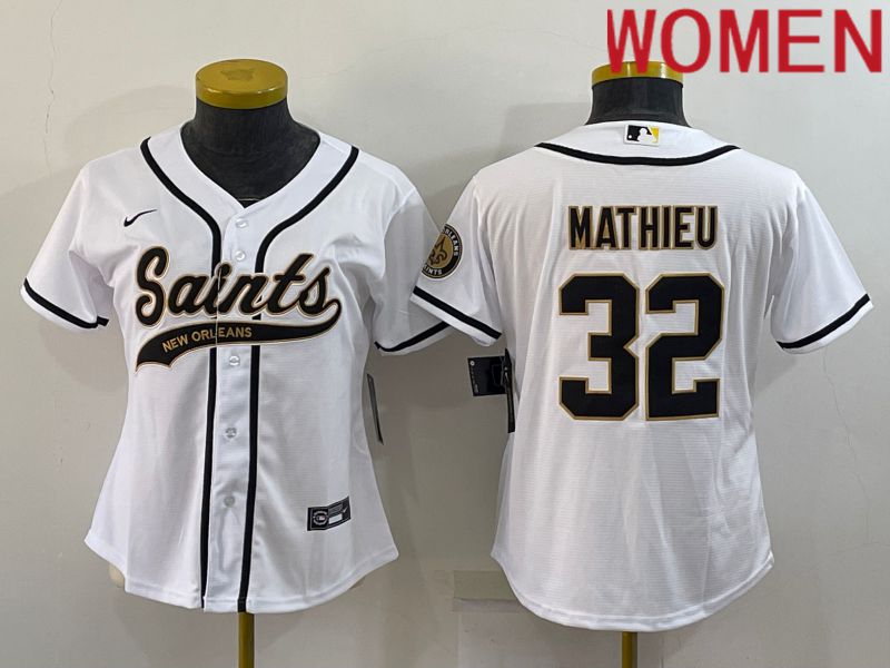Women New Orleans Saints #32 Mathieu White 2022 Nike Co branded NFL Jerseys->women nfl jersey->Women Jersey